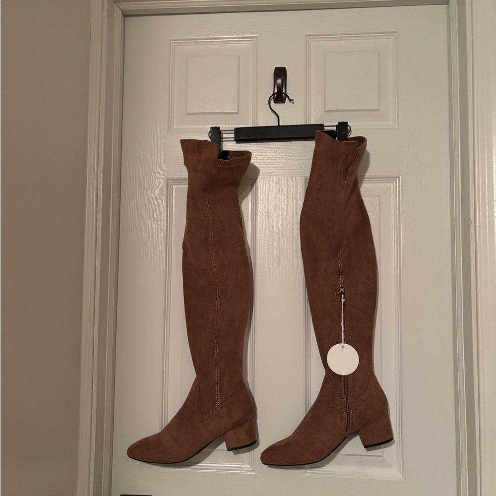 Brown Suede Heeled Boots